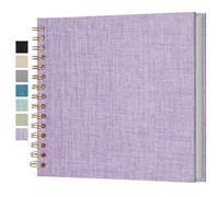 Small Scrapbook 8x8 Inch, Linen Photo Album 40 Sheets Mini Scrap Book, Kraft White Pages Memory Book for Wedding, Baby, Family, Graduation, Travel, Dog, Vacation