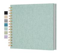 Small Scrapbook 8x8 Inch, Linen Photo Album 40 Sheets Mini Scrap Book, Kraft White Pages Memory Book for Wedding, Baby, Family, Graduation, Travel, Dog, Vacation