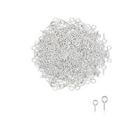 Small Screw Eye Pins - 200PCS Silver Small Metal Eye Pins - mini Screw Eyelets - Eyes Pin Hook (8mm+10mm) (Silver)