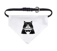 Small 'Scruffy Tuxedo Cat' Dog/Cat/Pet Bandana (PD00065291)