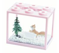 Small Sea Monkey Tank, Stackable Mini Betta Fish Tank Tinny Aquarium Kit with Aquarium Gravel, Moss Ball Tank Shrimp Tank 0.27 Gallon Acrylic Cube Fish Bowl for Shrimp Snails