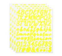 Small Self Adhesive Vinyl Letter Number Symbol Stickers,1 Inch Alphabet Number Stickers for Scrapbook, Notebook, Bottle, Name Decals - Yellow