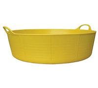 Red Gorilla 15L Small Shallow Flexible 2-Handled Recycled Tub in Yellow Weather Resistant Suitable for Animal Horse Food Storage Preparation DIY Builders Gardening