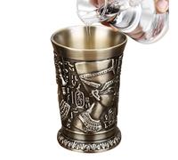 Small Shot Glasses - 1.69x2.44in Tequila Cups, 30ml Zinc Alloy Vintage Egyptian Steins | Cool Shot Glasses | Small Wine Cups for Men Halloween Whiskey Christ Family Friends Party Home Holiday Weekend