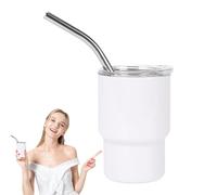 Small Shot Glasses, 90 ml Drinking Cup with Straw, Stainless Steel Bottles for Spirits, Tea, Whisky & Wedding Party Decoration