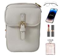 Small Shoulder Bag - Anti-Thief Leather Bag | 10 Locations for Cards, Integrated Wallet, Adjustable Shoulder Strap, Vintage Leather Bag with Large Business Ability, Wedding, Birth, White, Siehe