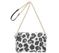 Small Shoulder Bag for Women Vegan Leather Bag for Teenagers Waterproof Travel Bag White Leopard Print
