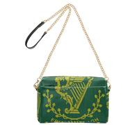 Small Shoulder Bag for Women Vegan Leather Daily Bags Zipper Shoulder Bag for Travel Erin Go Bragh Flag Ireland Green