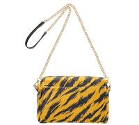 Small Shoulder Bag for Women Vegan Leather Women Handbag Shoulder Bag Zip Shoulder Bag for Women Animal Leather Leopard Yellow Black