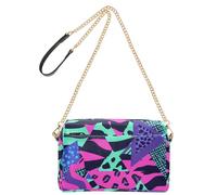 Small Shoulder Bag for Women Vegan Leather Women Shoulder Bag Zip Shoulder Bag for Women Leopard Triangles Stripes Spots