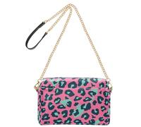 Small Shoulder Bag for Women Vegan Leather Zipper Shoulder Bag Leopard Print Crossover Bag Geen