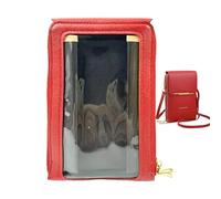 Small Shoulder Bag, Touch Screen Zip Pouch - PU Leather Phone Pouch with Card Slot - for Passport, Keys, Lipstick, Money, Travel, Shopping