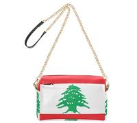 Small Shoulder Bag Vegan Leather Casual Handbag Daily Waterproof Shoulder Bag for Women Lebanon Flag Lebanese Republic