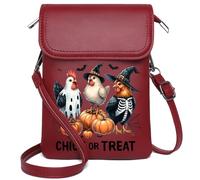 Small Shoulder Bag with Card Slots Bat Haunted Halloween Pumpkin Ghost Cemetery Witch Skeleton Long Purse for Gift Elegant Gift for Mother's Day