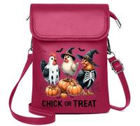 Small Shoulder Bag with Card Slots Bat Haunted Halloween Pumpkin Ghost Cemetery Witch Skeleton Long Purse for Gift Elegant Gift for Mother's Day