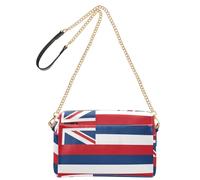 Small Shoulder Bags for Women Vegan Leather Zipper Shoulder Bag Hawaii State Flag Hawaiian Hi