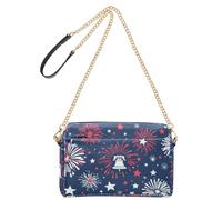 Small Shoulder Bags for Women Vegan Leather Zipper Shoulder Bag Shoulder Bag for Travel Fireworks and Liberty Bell Model