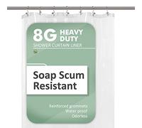 Small Shower Curtain Liner for Stall Size 36 x 72, 8G Heavy Duty PEVA Narrow Standing Single with 3 Magnets, Waterproof Half Curtains 7 Grommets, Clear, 36x72