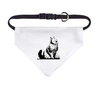 Small ' Siberian Cat Looking Up' Dog/Cat/Pet Bandana (PD00063179)