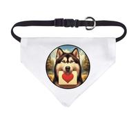 Small 'Siberian Husky Love Note' Dog/Cat/Pet Bandana (PD00063889)