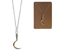 Small Sickle Hook Necklace Horror Weapon Halloween Chain Gift Skull Gothic Jewellery Silver Death Pagan Scythe Reaper Skeleton Dark Scary