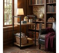 Small Side Table, Narrow End Table, Slim Sofa Table & Nightstand, Wooden Bedside Table For Living Room & Bedroom, 29 X 23.5 X 48Cm