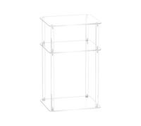 Small Side Table - Transparent Acrylic Tall End Tables for Small Spaces | Multi-Functional Organizer Shelf | Space-Saving Storage Nightstand, 3-Layer 30x25x55cm, for Hotel Dormitory Apartment