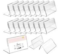 Small Sign Holders: 48pcs Small Sign Stand Transparent Table Tent Holder L Shape Place Card Price Tag Display Stand Transparent Tabletop for Events Restaurant Menu Office Desk Shopping Malls