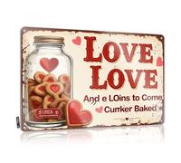 Small Sign Love, Love And E Loins To Come Curker Baked Tin Sign Vintage Coffee Sign Home Bar Decor(20X30CM)