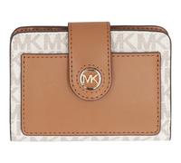 Michael Kors MK Charm Small Tab Compact Pocket Wallet, Vanilla/Acorn, One Size