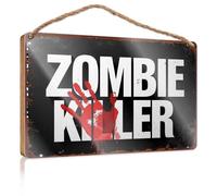 Small Signs For Home Decor Zombie Slayer: The Ultimate Guide Wooden Sign Family Funny Wall Sign Quote Wood Plaque(15X28CM)