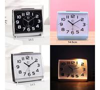 Small Silent Alarm Clock Battery Operated with Quartz Movement, No Tick Sound for Bedside, Luminous Display and Easy to Read Numbers for Wake Up (blue)