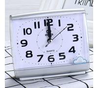 Small Silent Alarm Clock for Bedroom with Quartz Movement No Tick Noise and Glow in the Dark Display for Night Visibility (white)