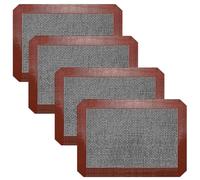 Small Silicone Baking Mats, Set of 4, 11-4/5x8-1/4 Inch Quarter Sheet Size, Non Stick, BPA Free, 1/4 Baking Sheet Pan Liner for Cookies, Macaron, Bread, Pastry, Toaster (Perforated)