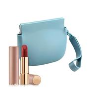 Small Silicone Case, Squeeze Coin Holder, Small Wired Earphone Case with Pocket Box | Portable Coin Purse, Cosmetic Organizer For Lipsticks For Women, blue, Please refer to the description, Please