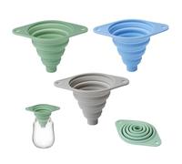 Small Silicone Funnel for Water Bottles, 3Pcs Heat-Resistant Collapsible Funnel with Hanging Hole for Kitchen and Travel