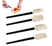 Small Silicone Spatula - 4 Pcs Non-Slip Spoons | Flexible Kitchen Baking Set, Heat Resistant Rubber Scraper | Mini Utensils for Cake Bread Salad Food Stirring Restaurant Camping Picnic Grilling