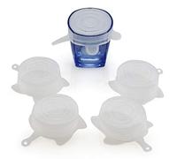 Small Silicone Stretch Lids 5 Pack of 2.5 inch Reusable Stretch Cover, Silicone Stretch and Seal Lids Fit for 2.6 to 3.4 inch Can Cup Regular and Wide Mouth Mason Jar