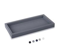 Small Silicone Tray for Bathroom, Rectangular, Soap and Sponge Holder, Kitchen Sink, Organizer for Scrubber, Lotion Bottles, Perfume, Jewelry, Candles, Key Ring, Gray