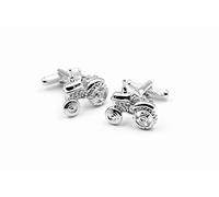 Small Silver Coloured Farm Tractor Cufflinks in an Onyx Art Cufflink Box