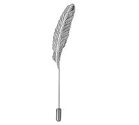 Small Silver Coloured Feather Quill Leaf Hat Pin Brooch Lapel Pin UK SELLER