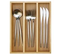 Small Silverware Drawer Organizer Kitchen Utensils Trays For Drawer Bamboo Cutlery Tray Skinny Flatware Organizer Narrow Spoon Fork Cutlery Holder Drawer Flatware Trays Slim Silverware Organizers