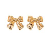 Small Simple And Cute Bow Earrings: Charming Accessories That Of Sweetness And To Your Look Light Brown Earrings, one size, Zinc alloy, No Gemstone