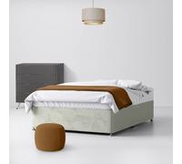 Small Single - Divan Bed - Light Grey - Velvet - 2ft6 - Happy Beds