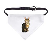 Small 'Sitting Tabby Cat' Dog/Cat/Pet Bandana (PD00064657)