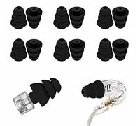 Small Size 6 Pairs Triple Flange Compatible with Shure SE215 Pro Ear Tips, Noise Reduce with 2mm Connector Hole Eartips Earbuds Compatible with Etymotic Research/Klipsch/Westone - S Black