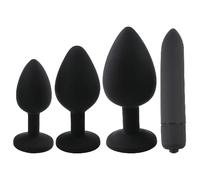 Small Size Beginner Anales Set Butt Pugs Anales Toys Soft Silicone Smooth Massage Tool for Women Men Couples, Anales Trainer Kit Beads Anales Set Body Relaxing Soft Toys, Foot Relax J8U (Black)