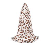 Small Size Corgi Print Hooded Cloak Unisex Variety Wizard Robe Halloween Cosplay And Carnival Gothic