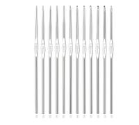 Small Size Crochet Hook Set - 12 Pcs Stainless Steel Crochet Needles (0.6mm - 1.9mm) for Embroidery Thread Knitting Weaving Tool DIY Lace Yarn Crochet Needle