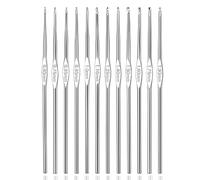 Small Size Crochet Hook Stainless Steel Crochet Needles QLRFFLJOY 12 pcs Metal Crochet Hooks (0.6mm - 1.9mm) Embroidery Thread Knitting Weaving Tool DIY Lace Yarn Crochet Needle
